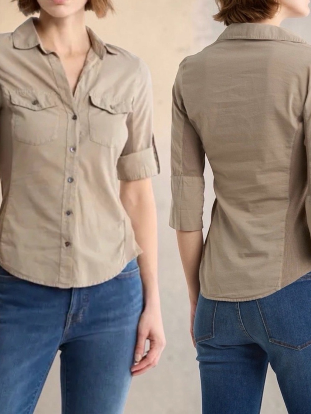 James Perse Button-Front Utility Shirt XL